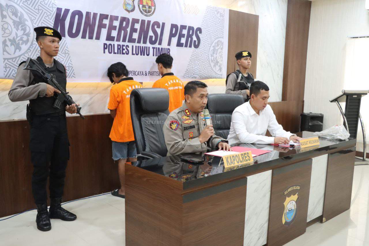 POLRES LUTIM TETAPKAN EMPAT TERSANGKA TERKAIT PENGANIAYAAN DI DESA MANURUNG