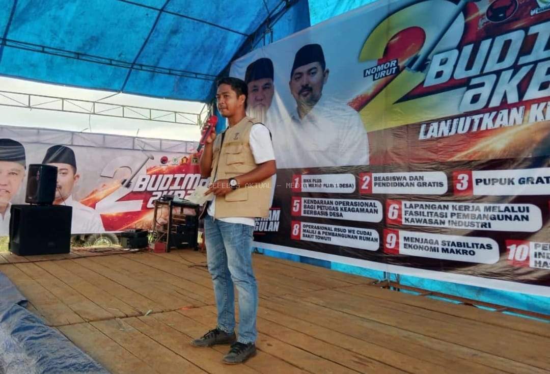 Ribuan Pendukung Sambut Kandidat Petahana Bupati Budiman di Desa Mahalona