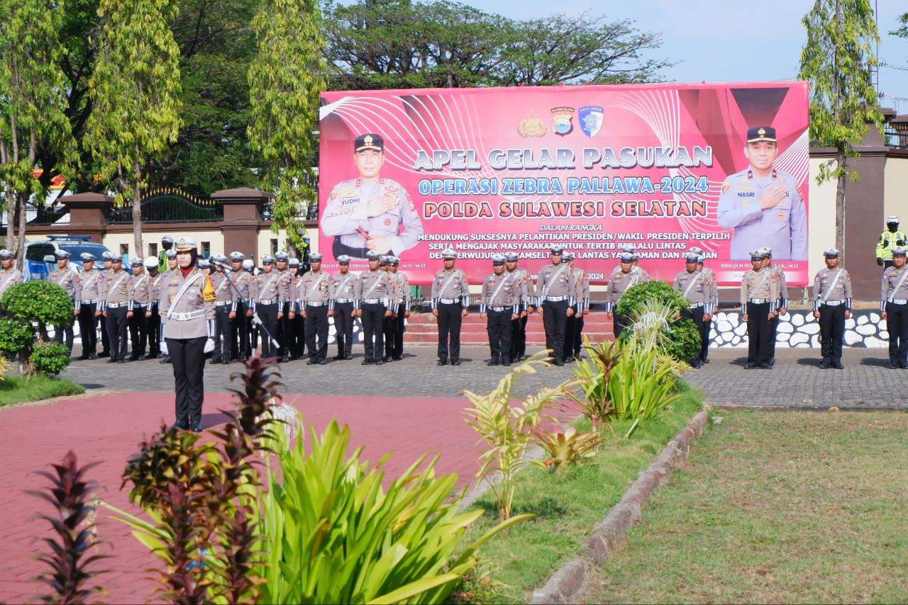 Wakapolda Sulsel Pimpin Apel Gelar Pasukan Operasi Zebra Pallawa 2024