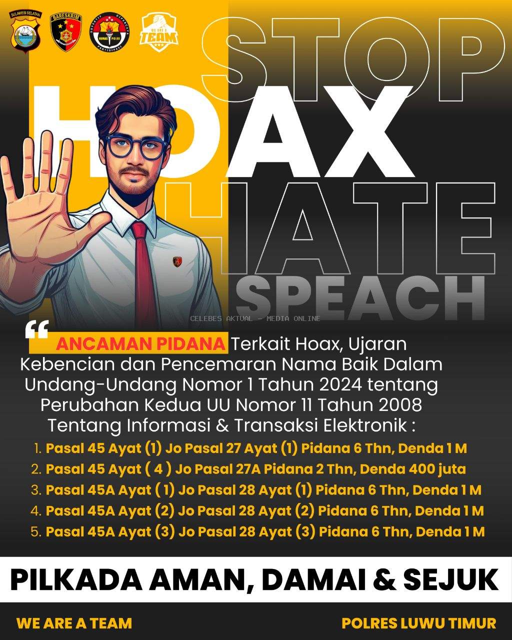 Polres Luwu Timur Imbau Masyarakat Bijak Bermedia Sosial, Cegah Hoax dan Hate Speech Demi Pilkada Damai