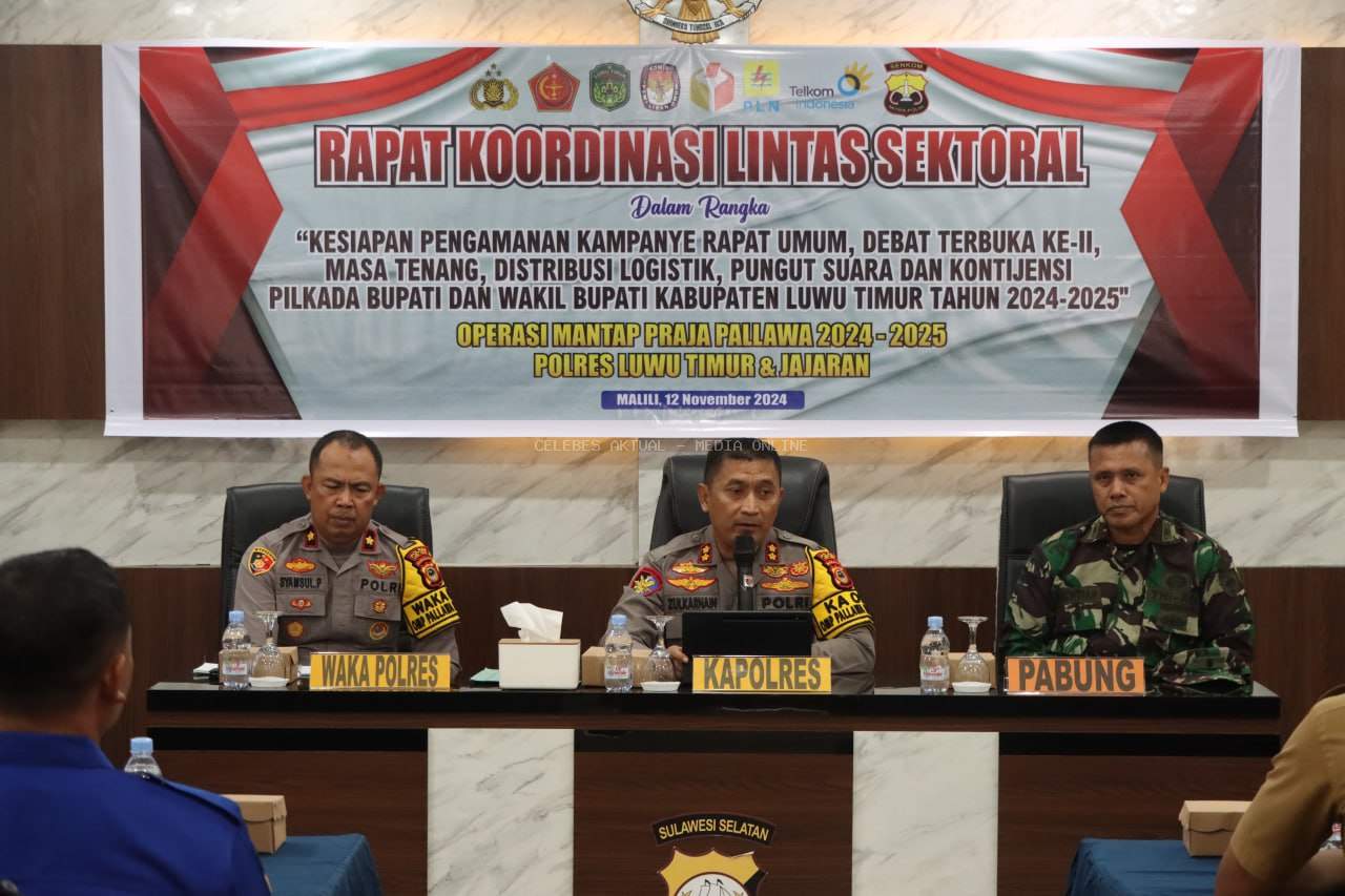 Polres Luwu Timur Gelar Rapat Koordinasi Lintas Sektoral Jelang Tahapan Krusial Pilkada 2024