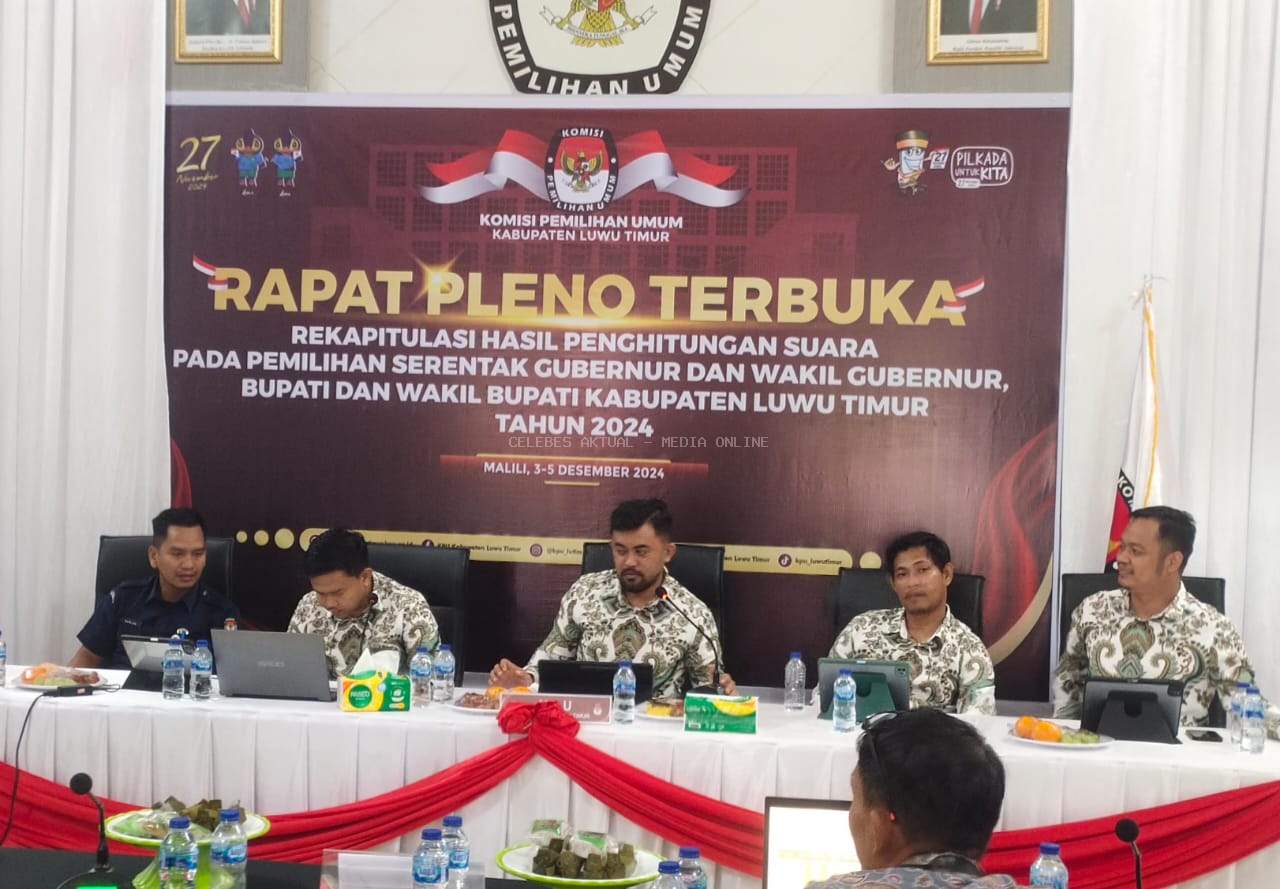KPU Luwu Timur Gelar Rapat Pleno Terbuka Rekapitulasi Pilkada 2024