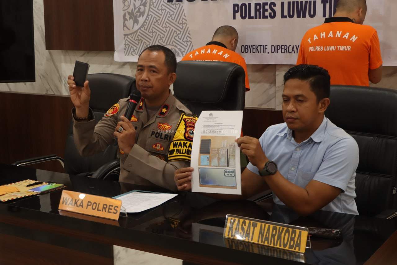 Polres Luwu Timur Amankan Dua Warga Sorowako Terduga Pelaku Penyalahgunaan Narkotika Jenis Shabu