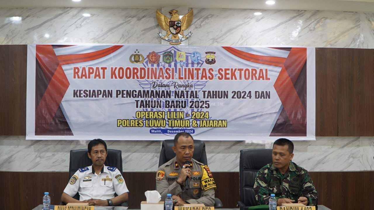Polres Luwu Timur Gelar Rapat Koordinasi Ops Lilin 2024 untuk Pengamanan Natal dan Tahun Baru
