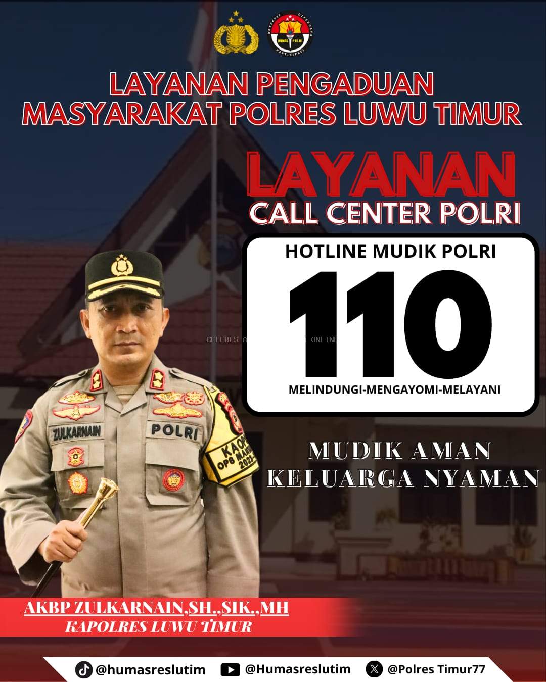 Polres Luwu Timur Buka Layanan Call Center 110 untuk Mudik Lebaran 2025