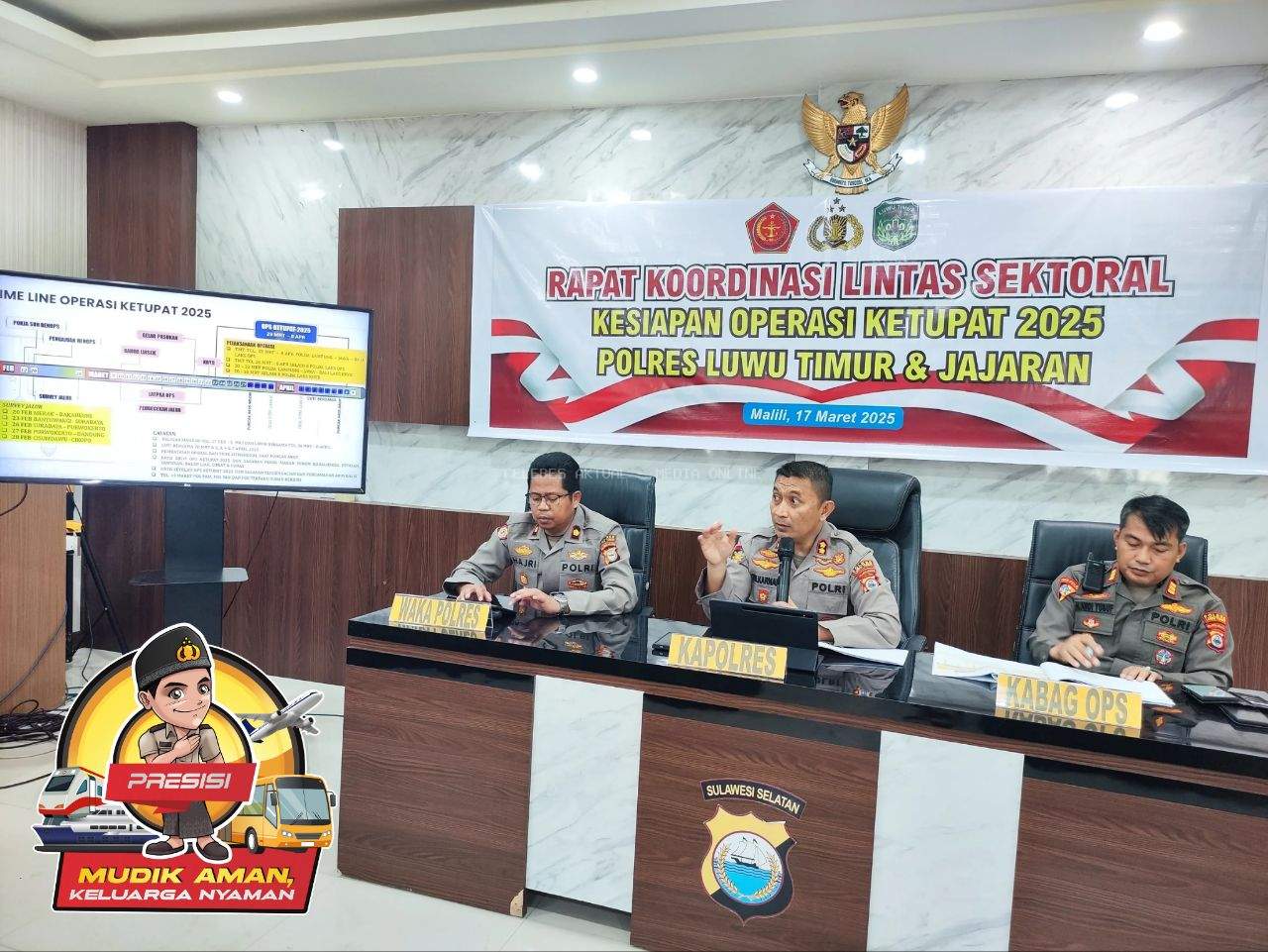 Polres Luwu Timur Gelar Rapat Koordinasi Lintas Sektoral Kesiapan Operasi Ketupat 2025