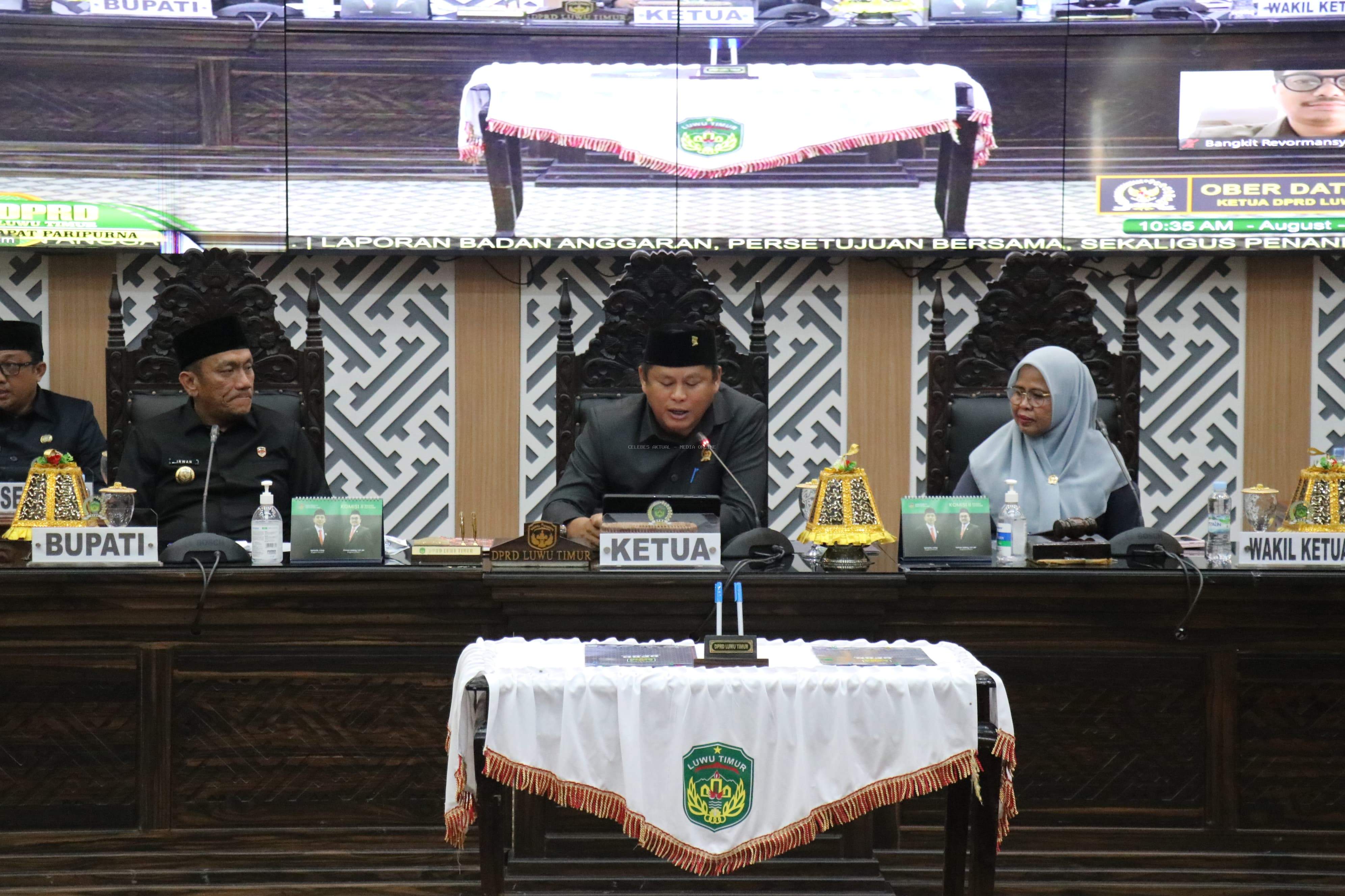 DPRD Luwu Timur Gelar Paripurna Penyampaian Laporan Badan Anggaran