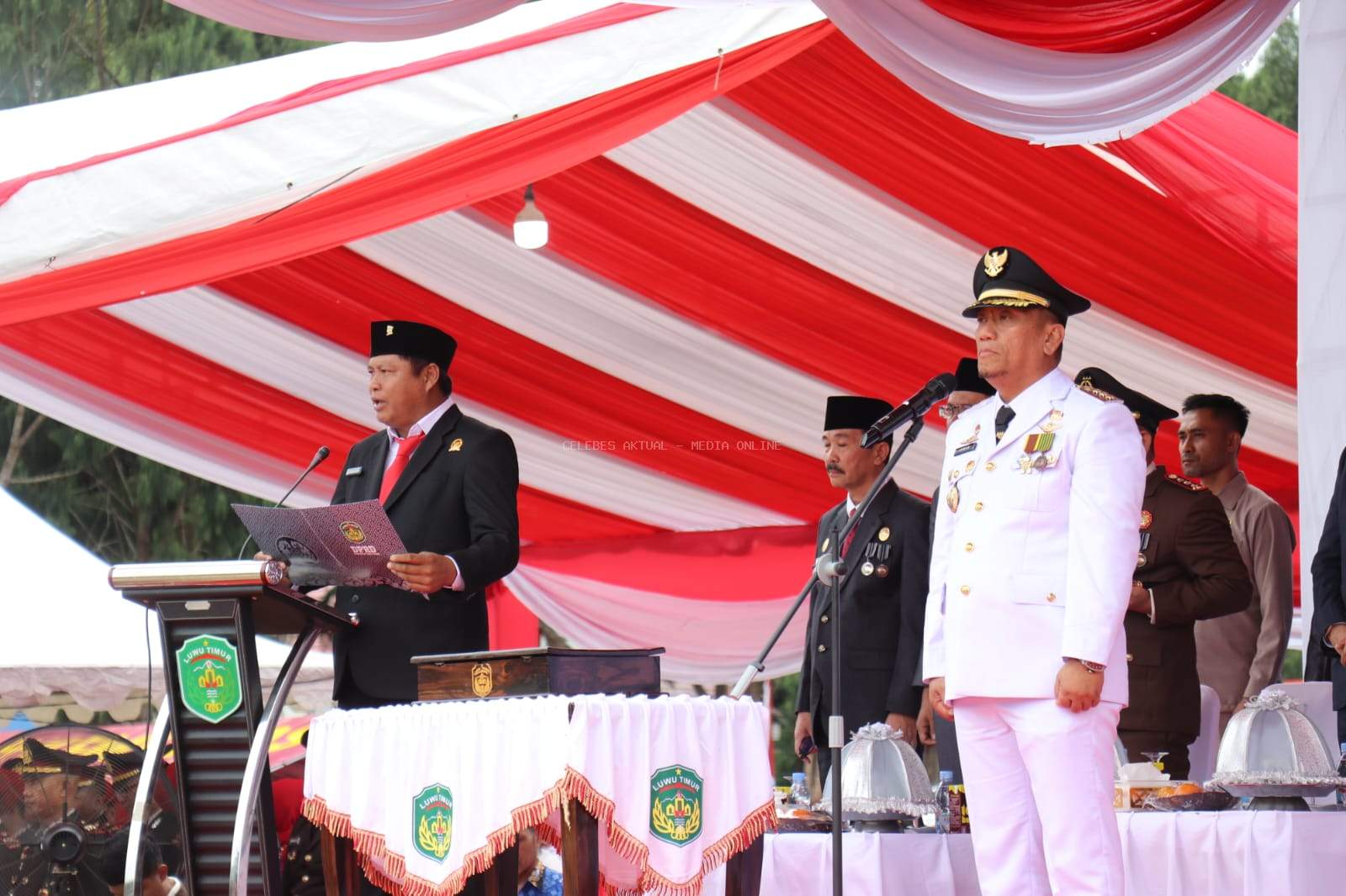 Ketua DPRD Ober Datte Bacakan Teks Proklamasi Peringatan Hari Kemerdekaan RI ke-80 di Luwu Timur