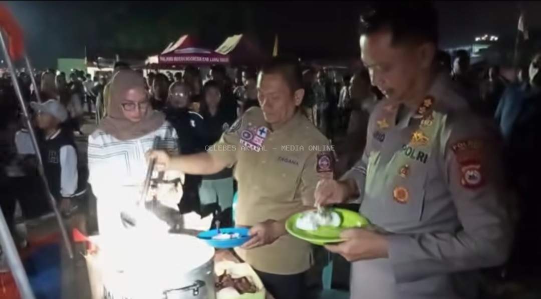 Bupati dan Kapolres Luwu Timur Tinjau Korban Kebakaran, Santap Bersama di Dapur Umum