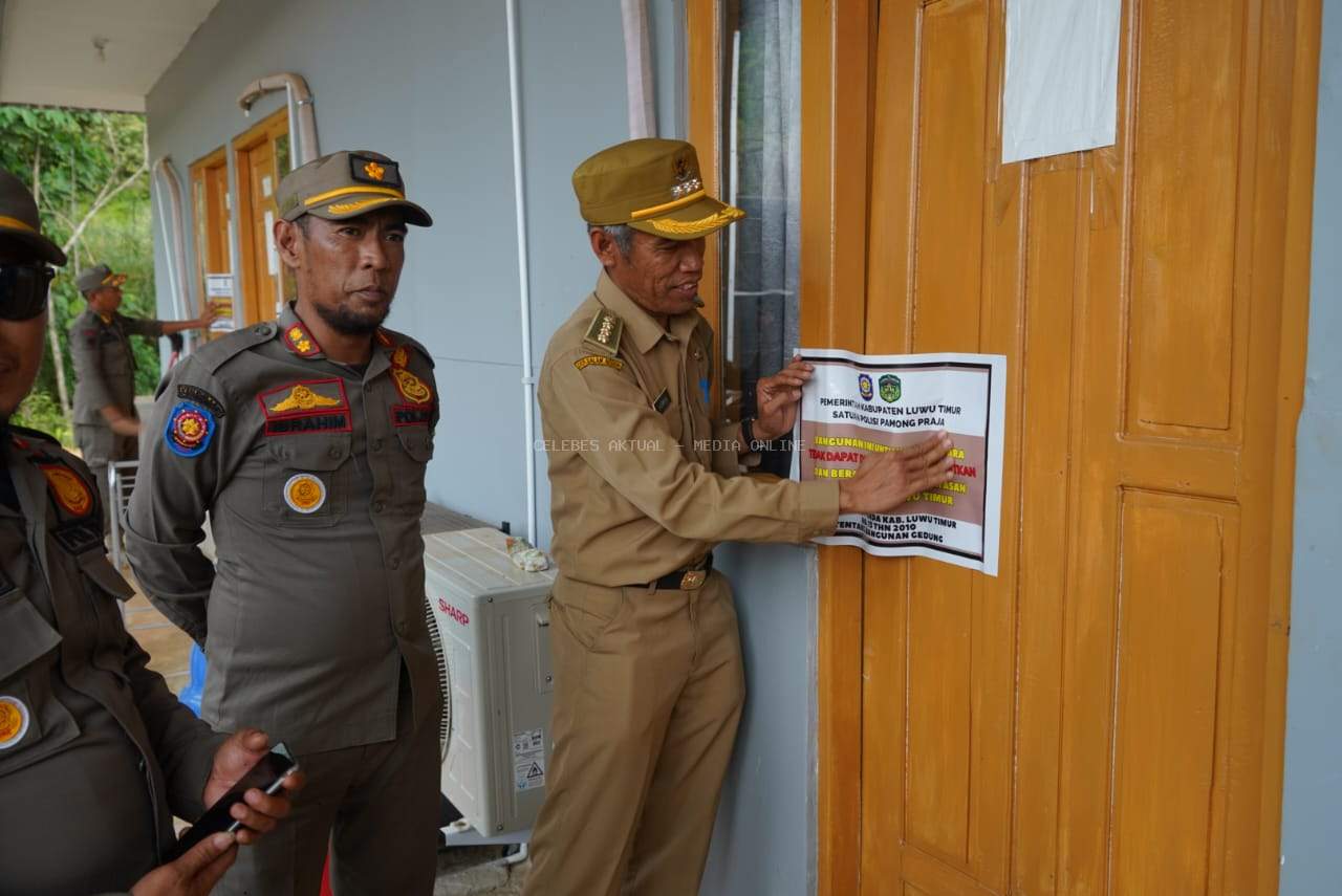 Satpol PP dan Polres Luwu Timur Hentikan Sementara Operasional Bangunan PT PUL