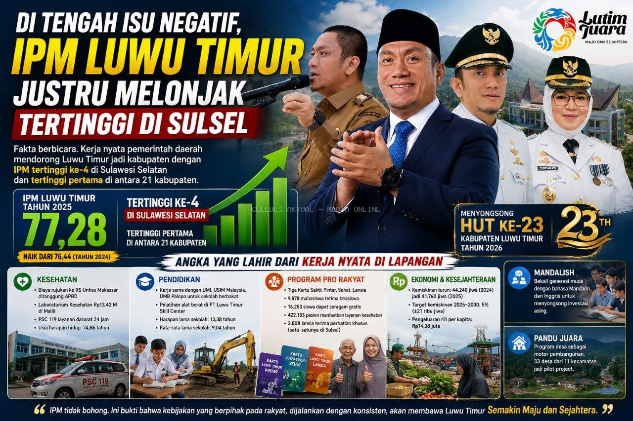 Di Tengah Isu Negatif, IPM Luwu Timur Justru Melonjak Tertinggi di Sulsel